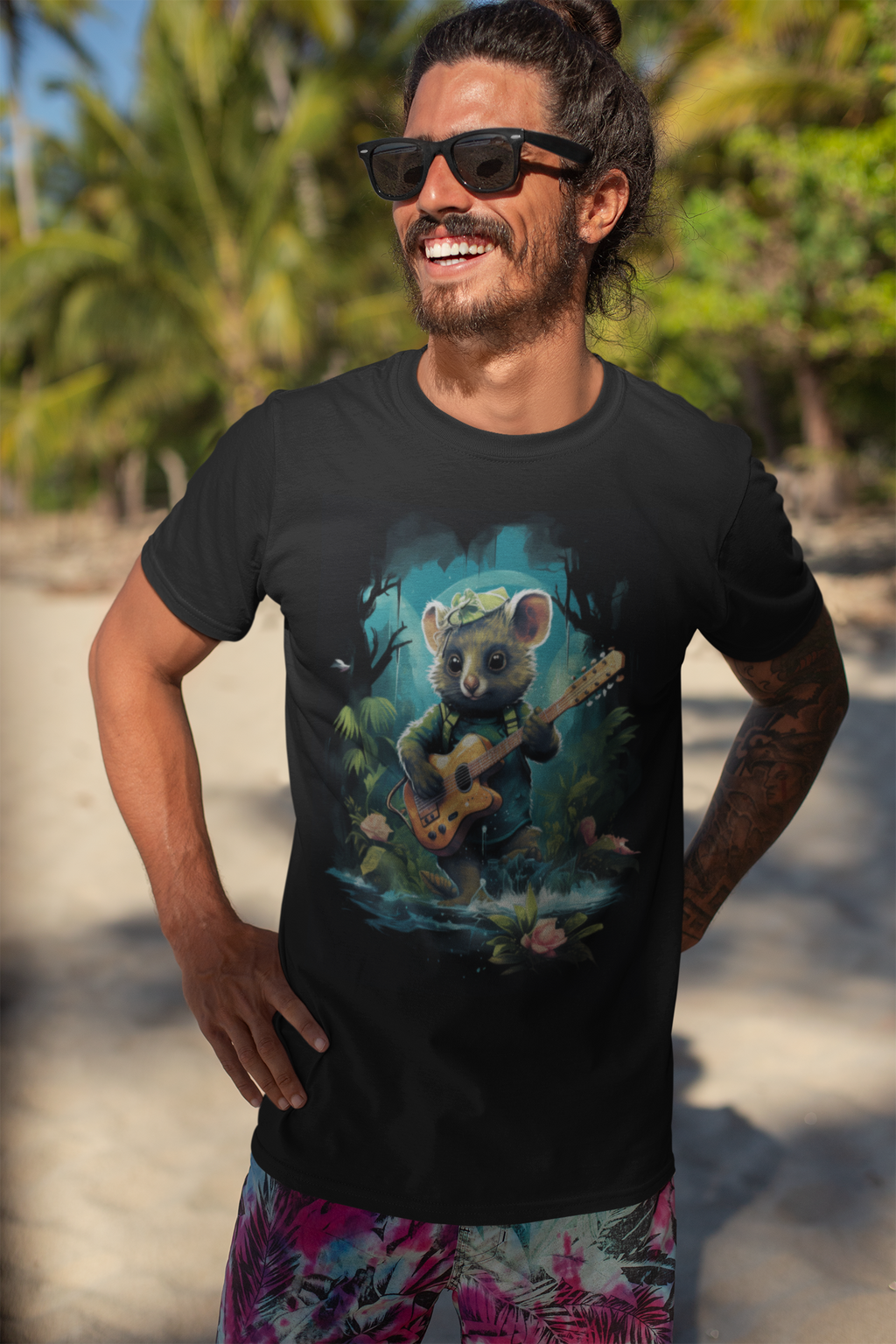 Premium Creative Playing Guitar Art Unisex Tees