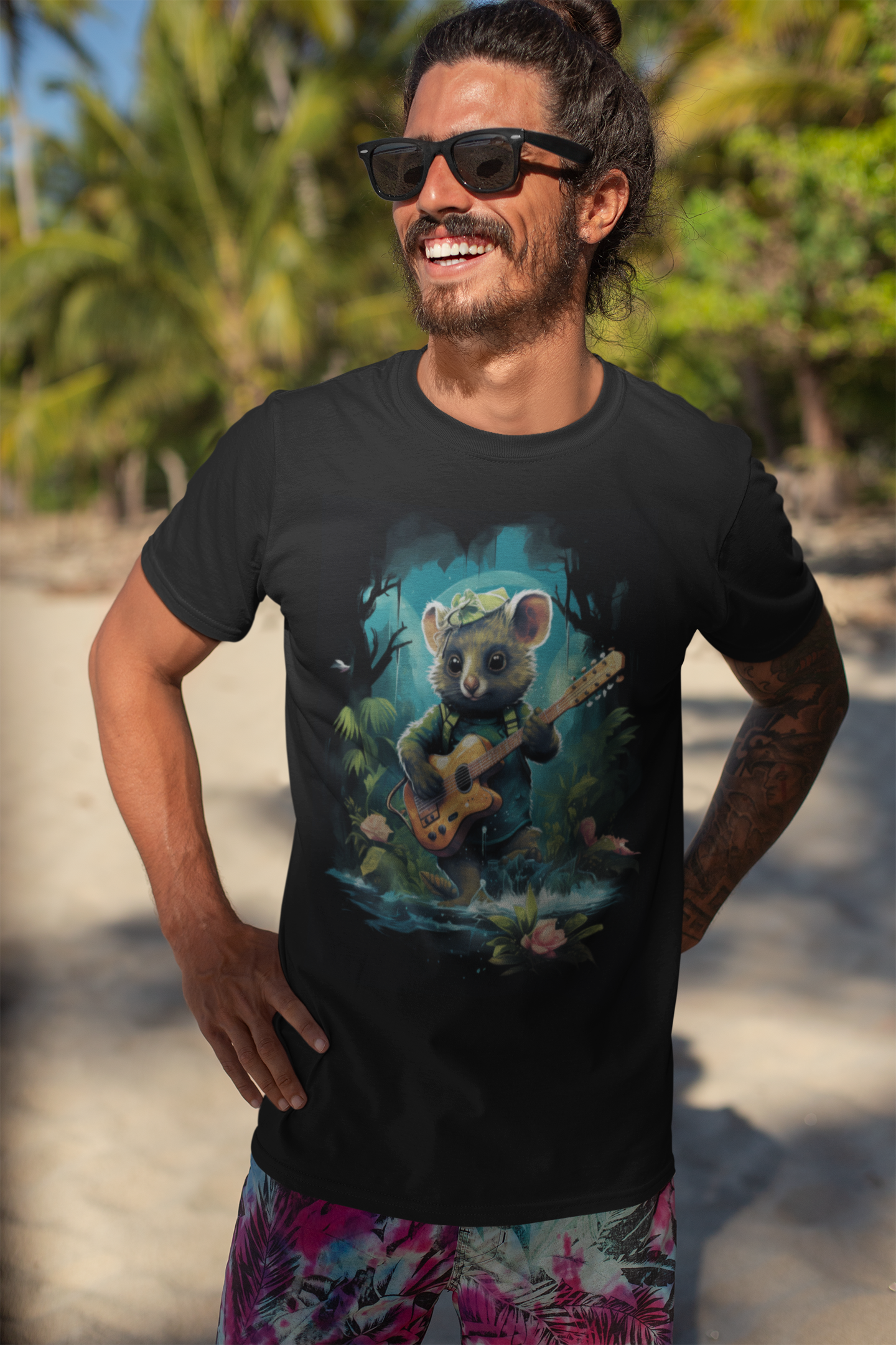 Premium Creative Playing Guitar Art Unisex Tees